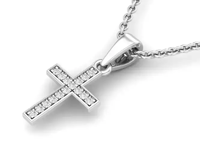 AV 579 Cross Diamond jewelry pendant for woman 3D print model