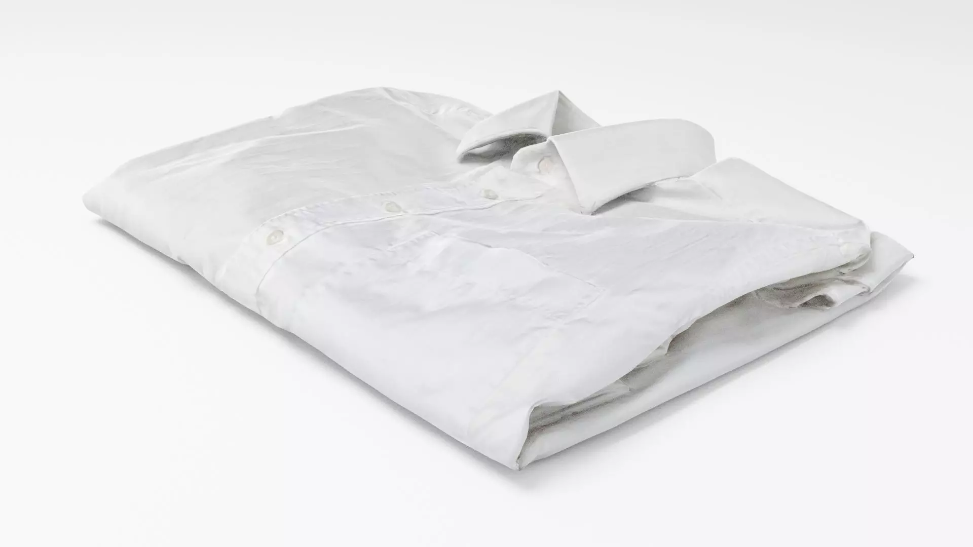 White generic folded shirt with business casual style 3D model_0