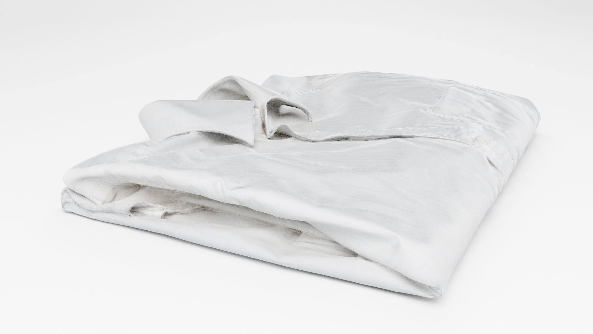 White generic folded shirt with business casual style 3D model_3