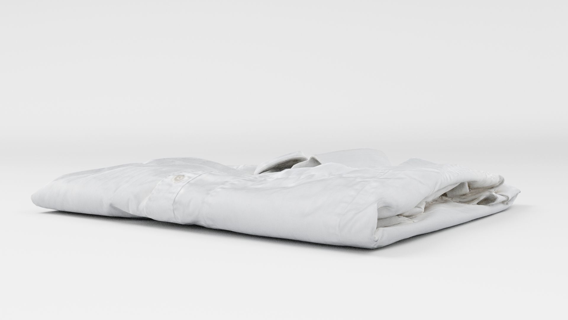 White generic folded shirt with business casual style 3D model_4