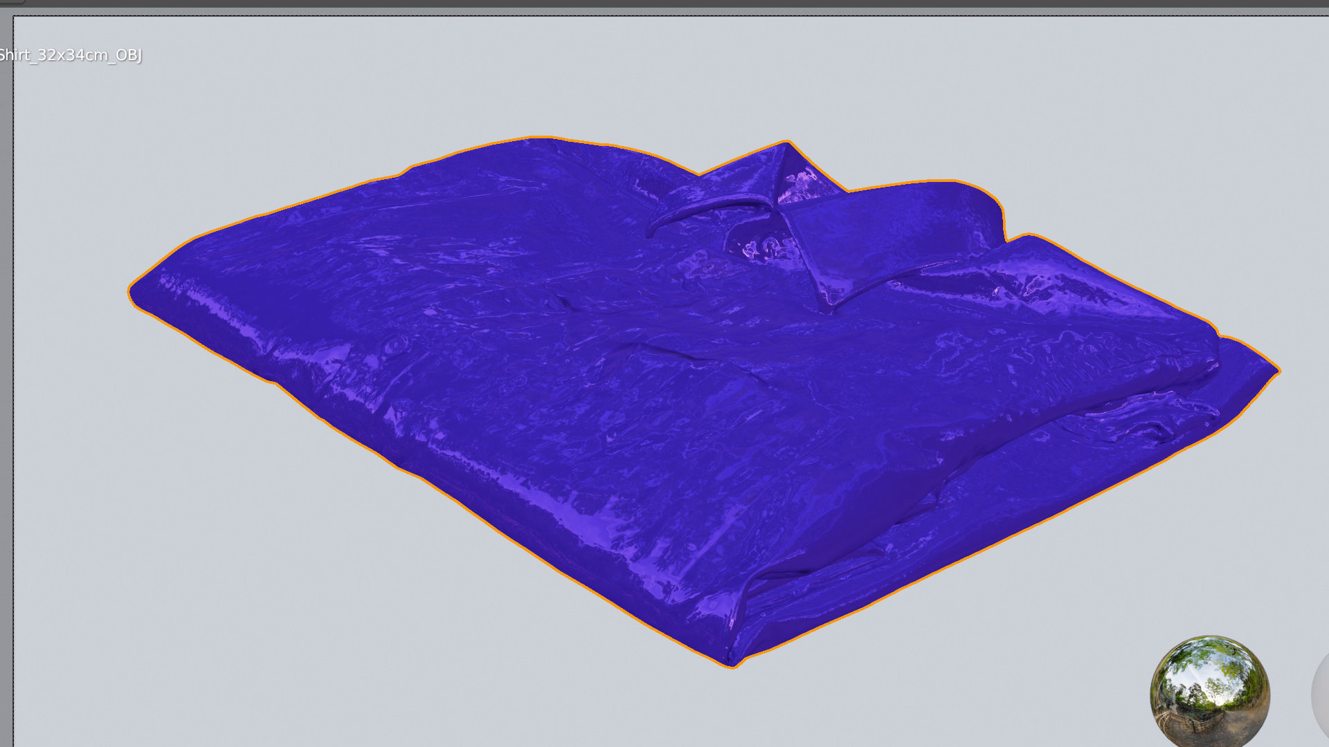 White generic folded shirt with business casual style 3D model_6