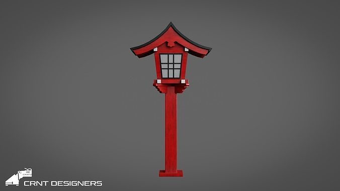 Japanese Toro - Lantern Low-poly 3D model