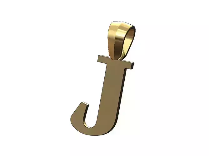 J initial letter pendant charm with bail