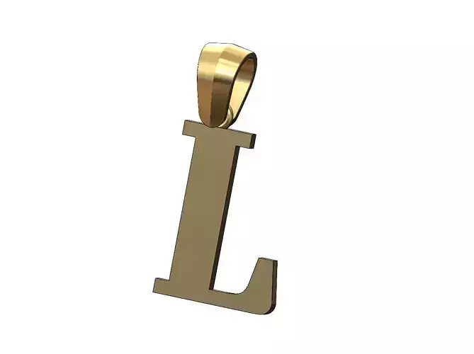 L initial letter pendant charm with bail