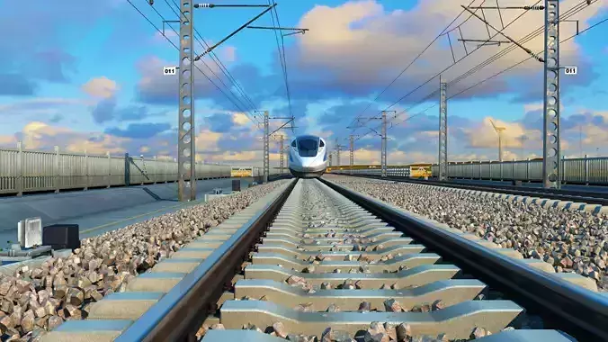Railway track facilities 3D model