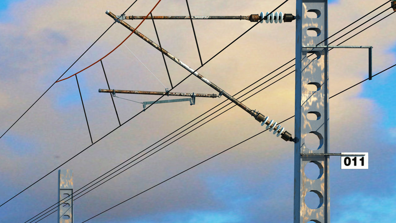 Railway track facilities 3D model_4