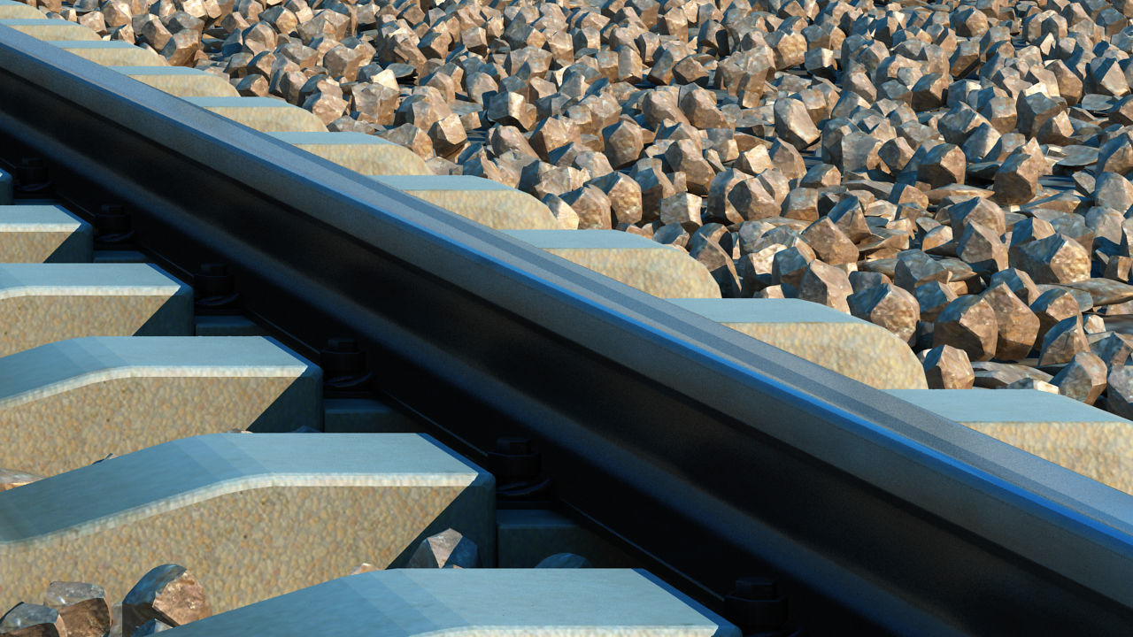 Railway track facilities 3D model_3