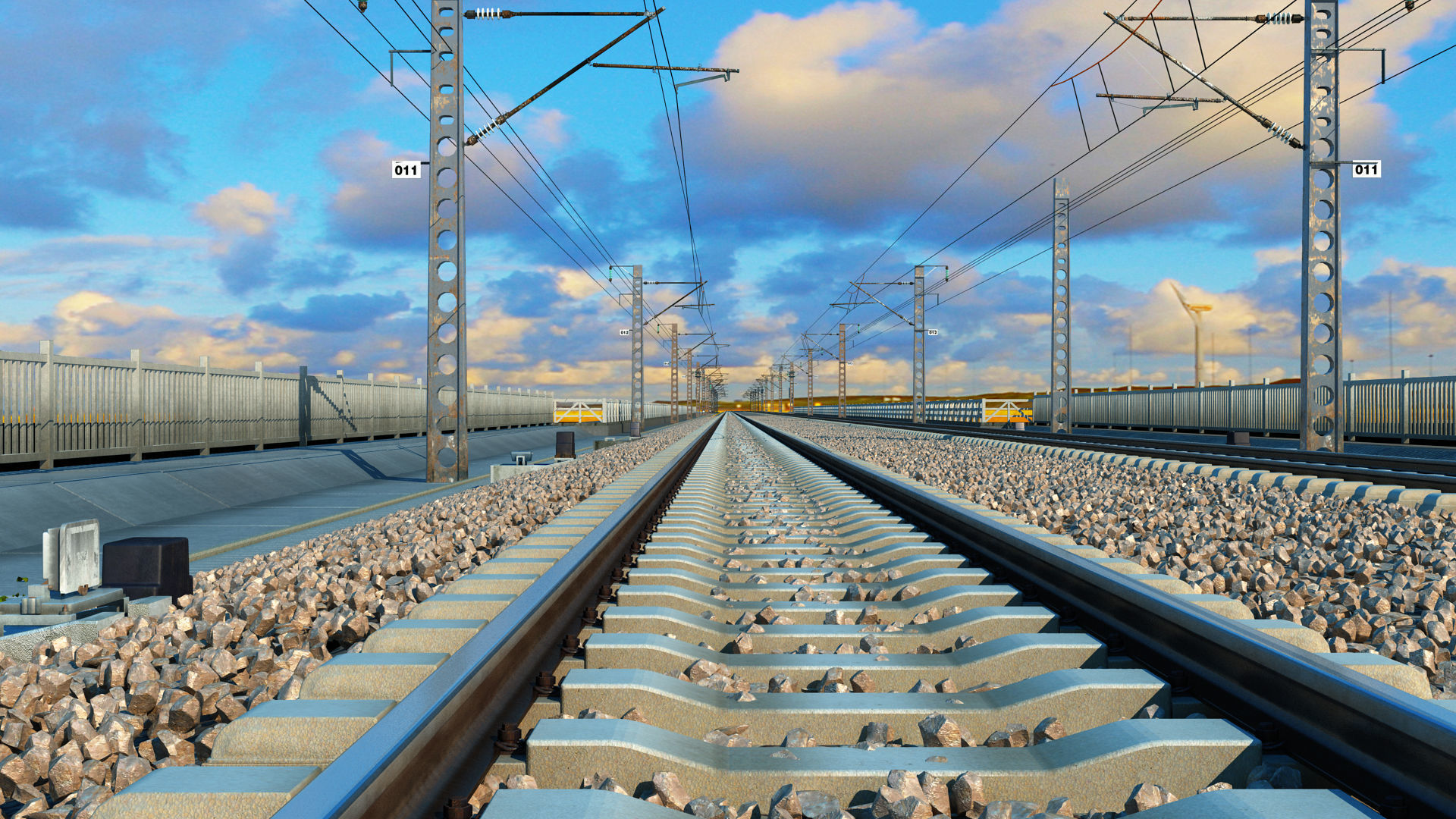 Railway track facilities 3D model_1