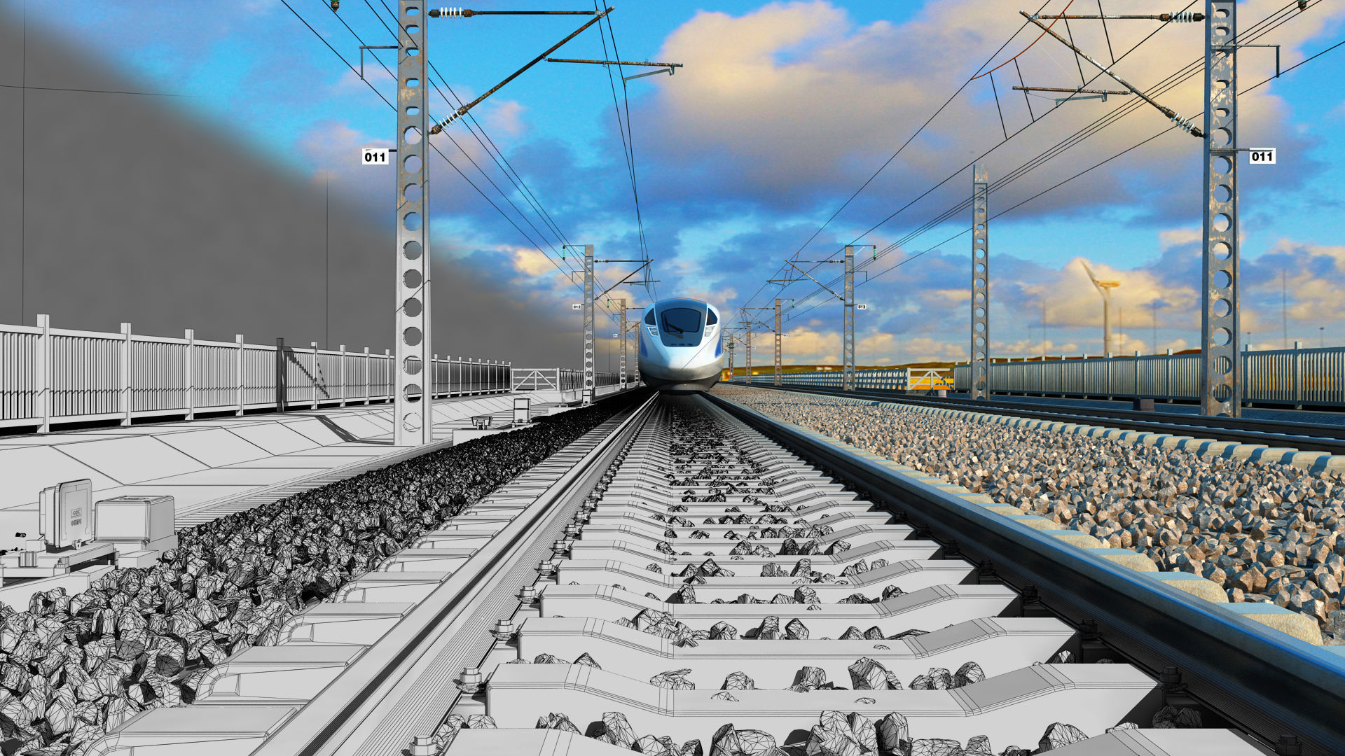 Railway track facilities 3D model_2