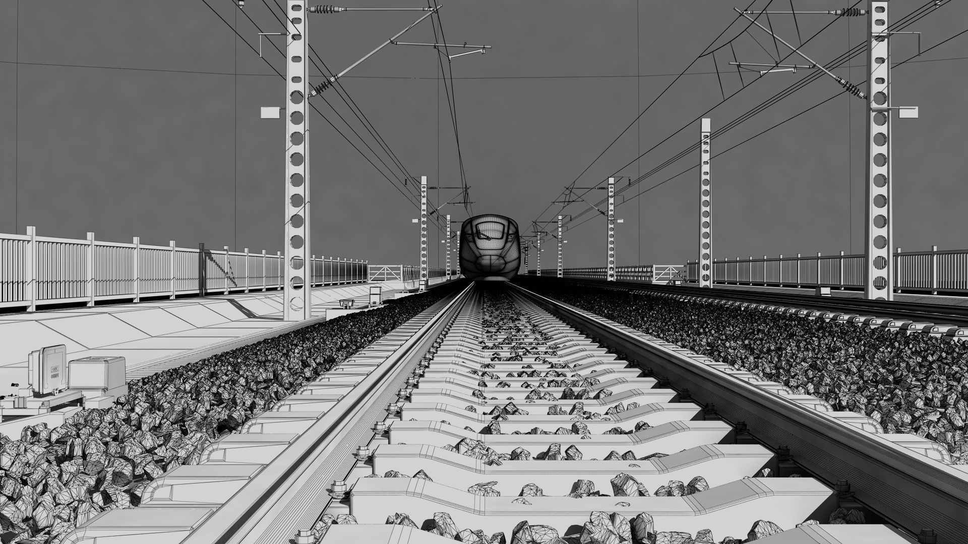 Railway track facilities 3D model_7
