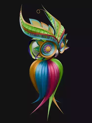 Abstract Owl 3D model instaletion