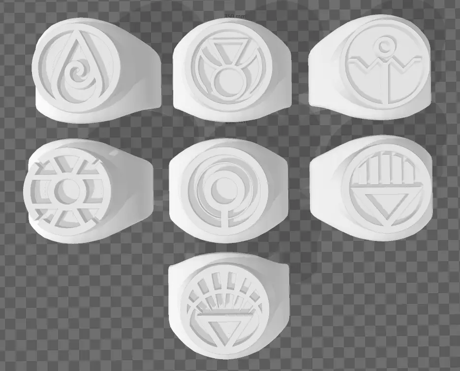 Lantern Corps Rings 3D print model