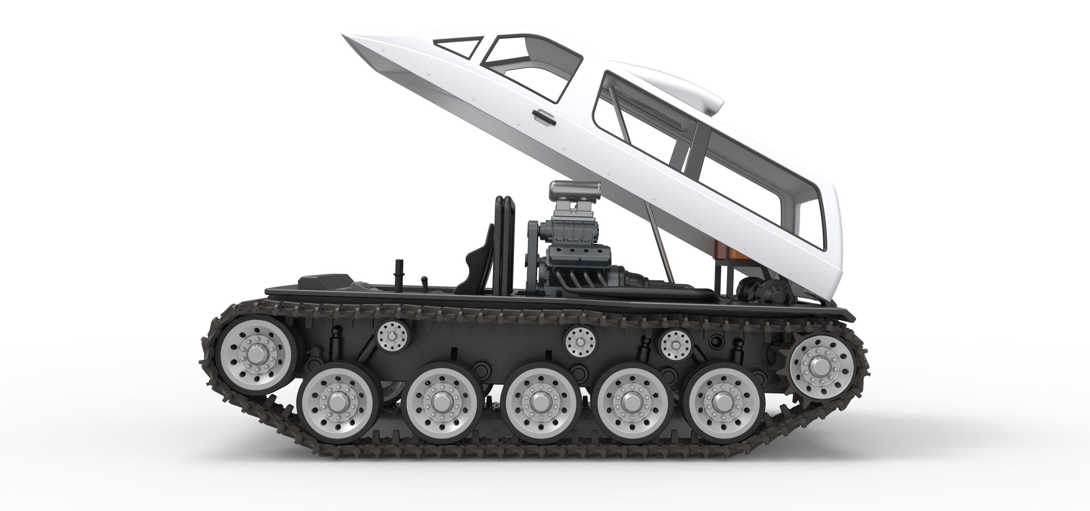 Vintage Monster tank Version 6 Scale 1 to 25 3D print model_25