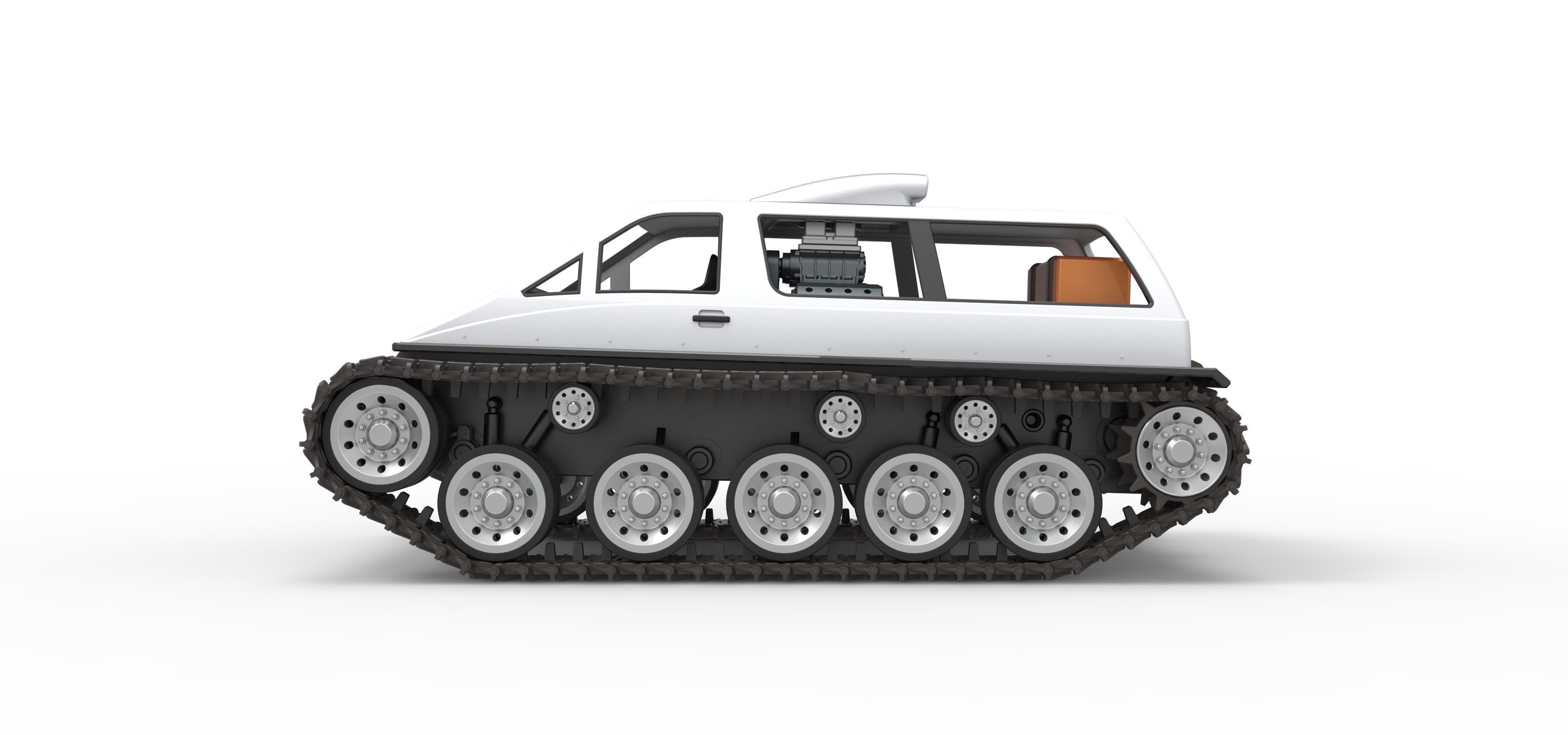 Vintage Monster tank Version 6 Scale 1 to 25 3D print model_9