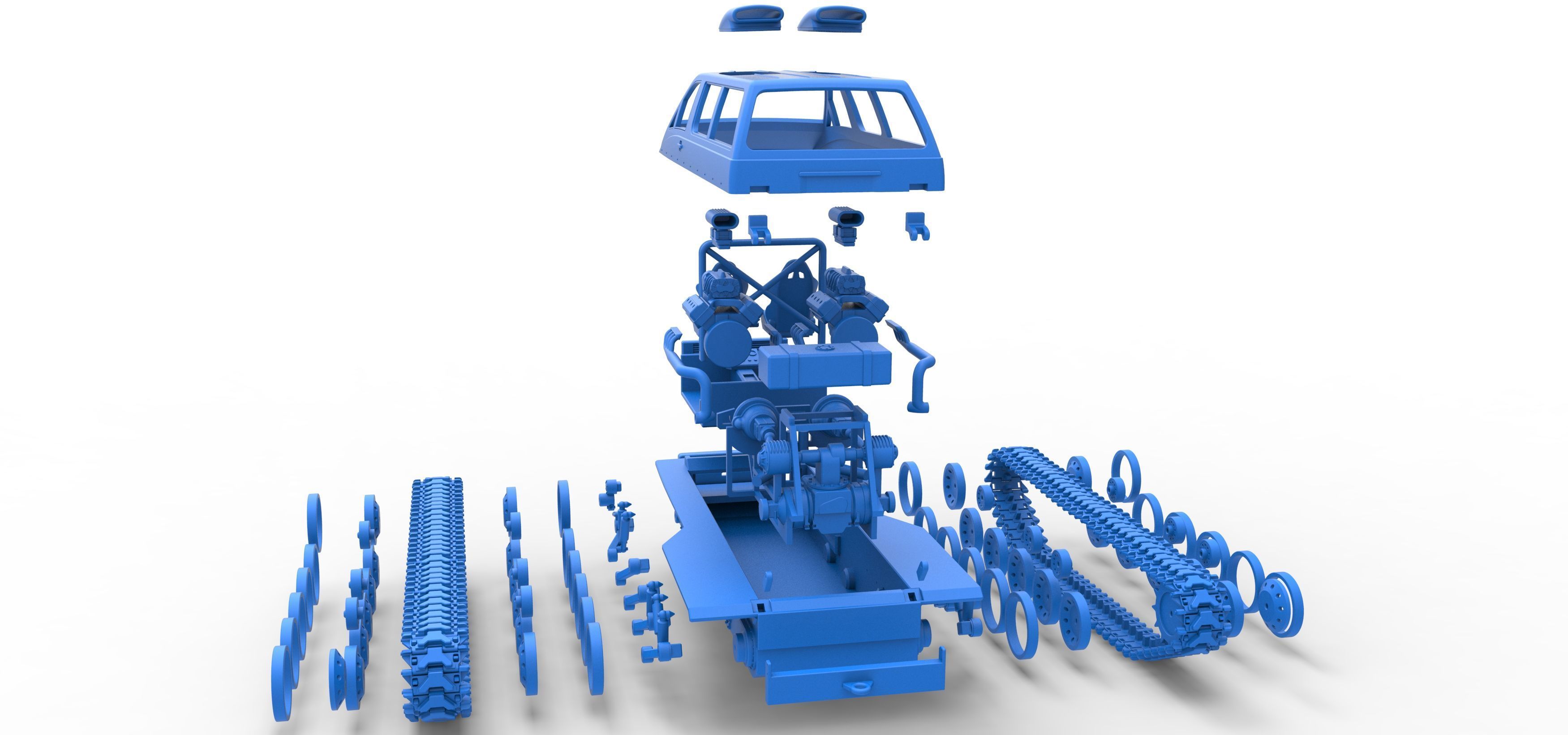 Vintage Monster tank Version 6 Scale 1 to 25 3D print model_61