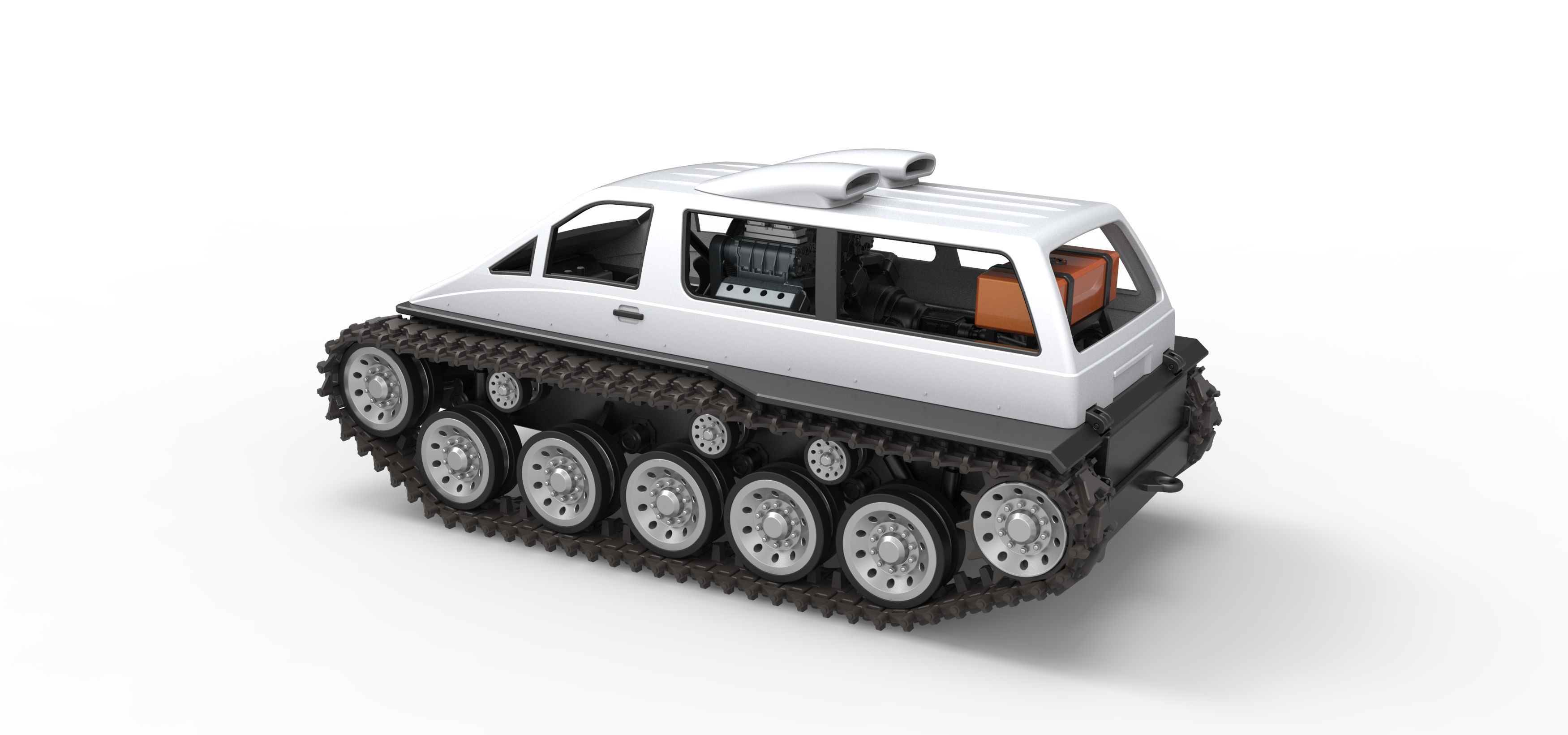 Vintage Monster tank Version 6 Scale 1 to 25 3D print model_12