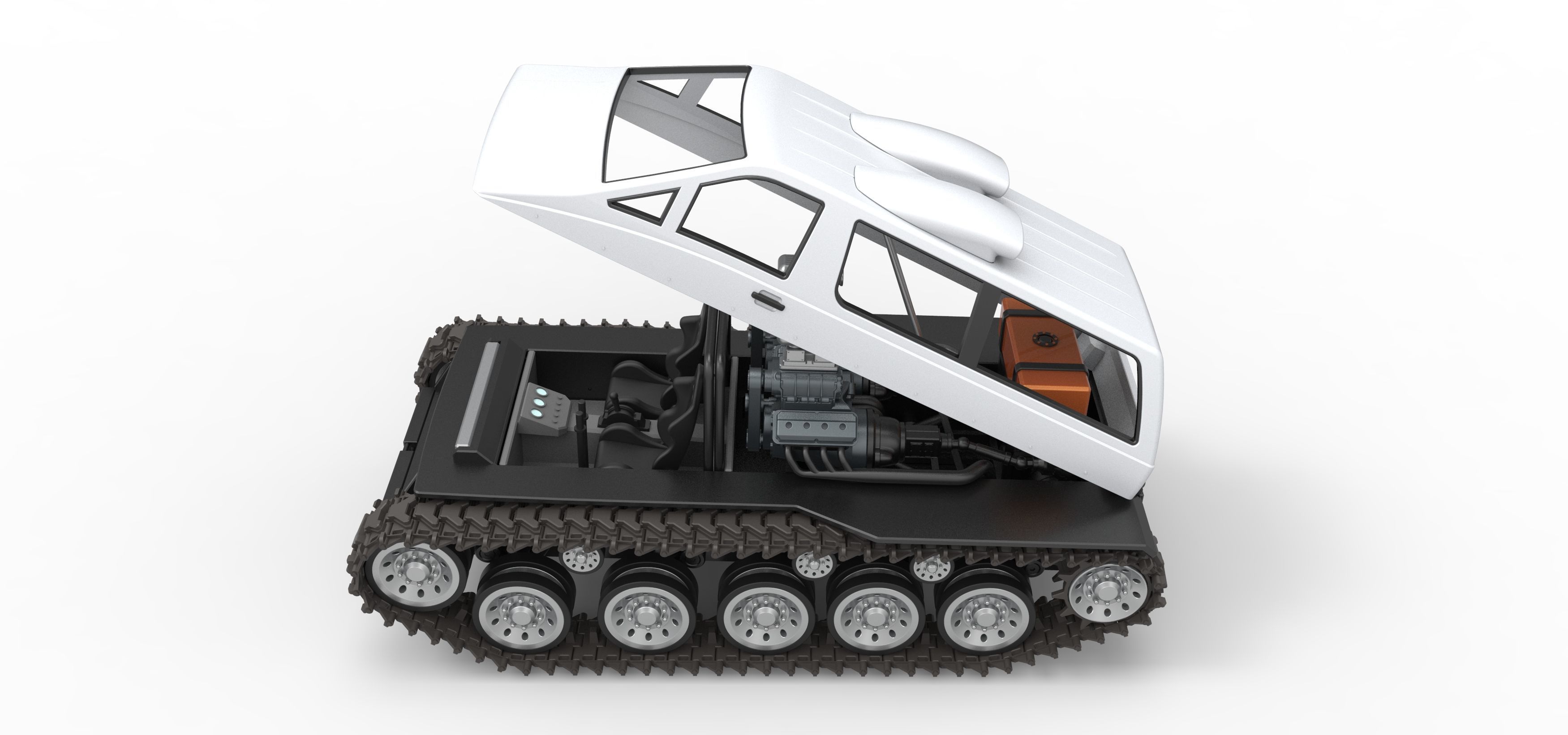 Vintage Monster tank Version 6 Scale 1 to 25 3D print model_26