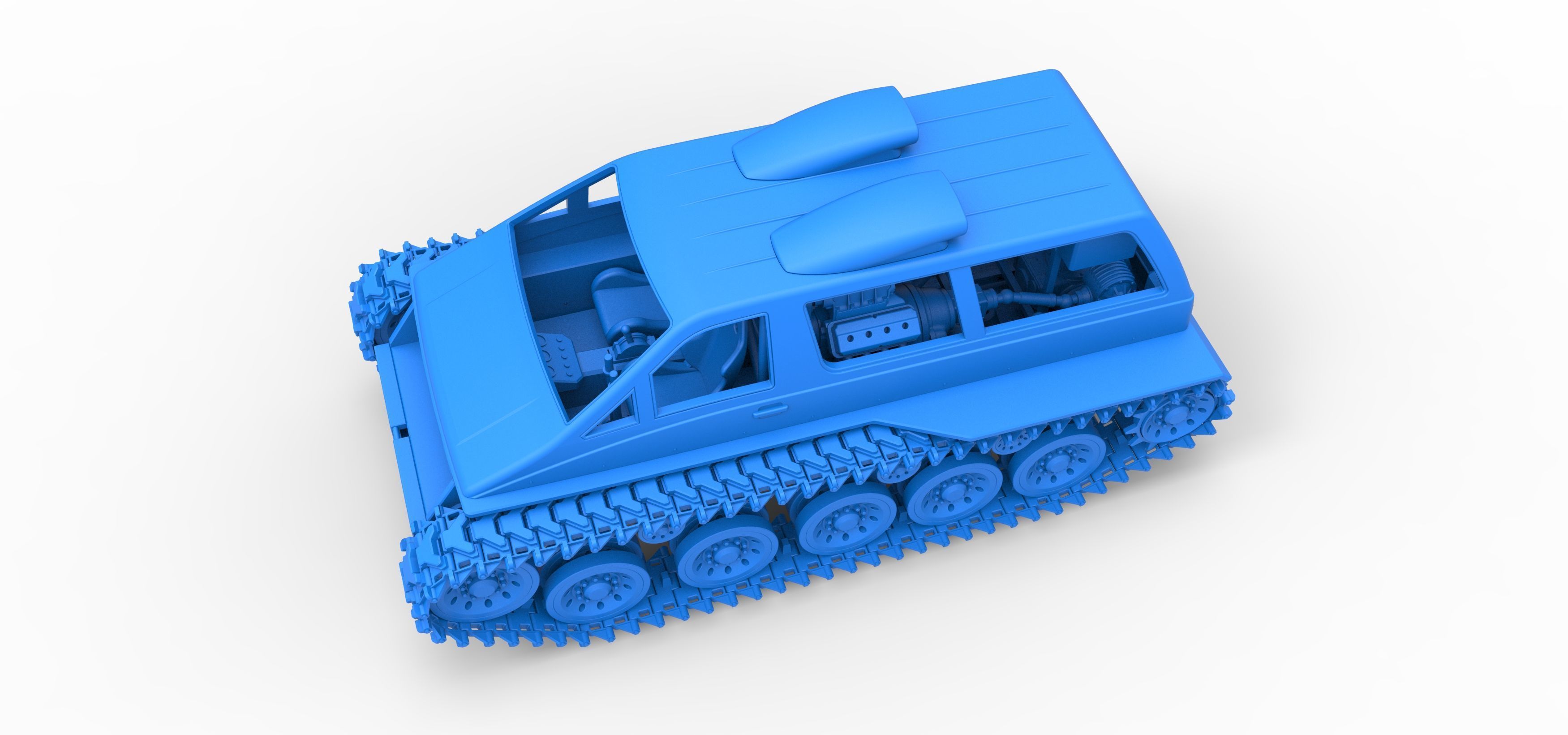 Vintage Monster tank Version 6 Scale 1 to 25 3D print model_31