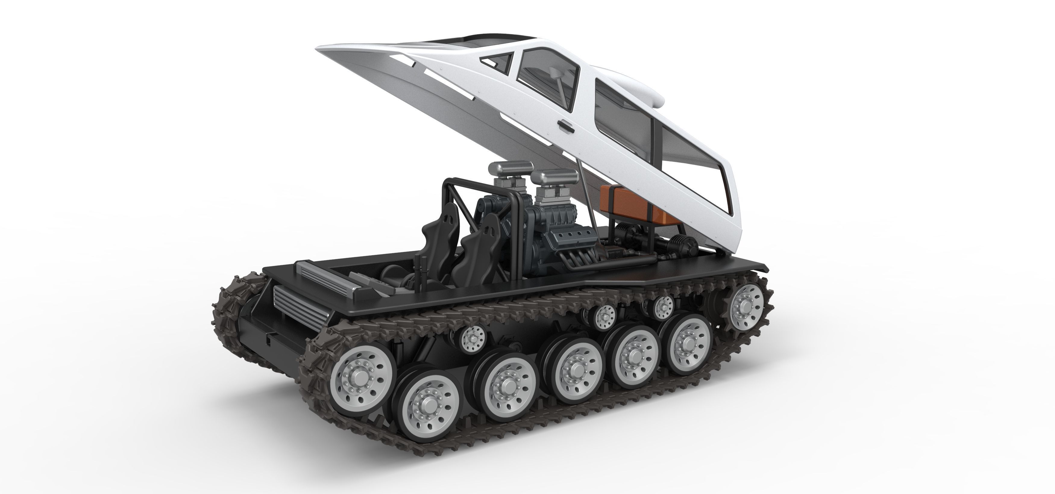 Vintage Monster tank Version 6 Scale 1 to 25 3D print model_21