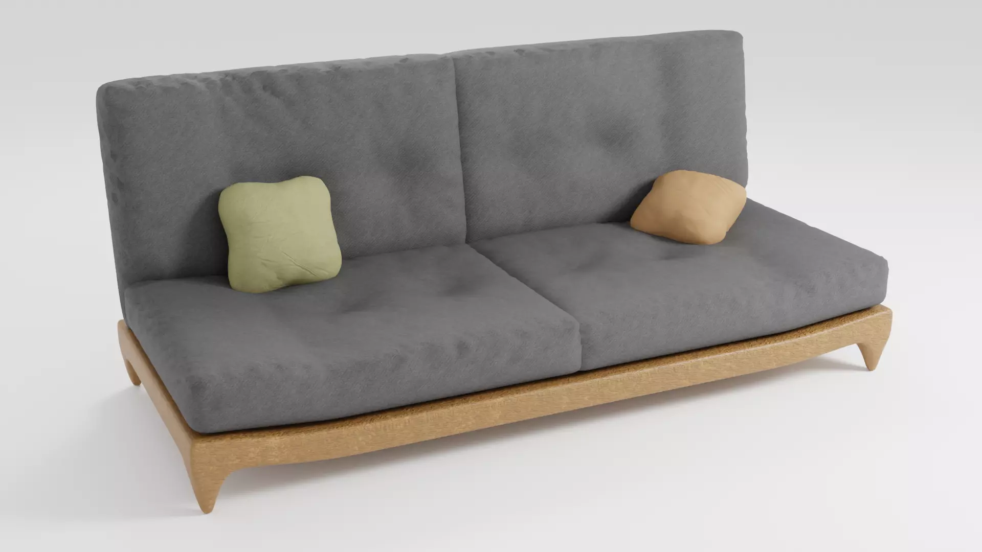 Compact stylish sofa in dark colors with soft upholstery 3D model_0