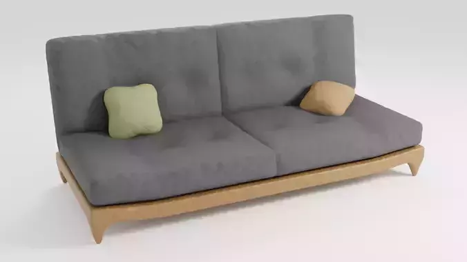 Compact stylish sofa in dark colors with soft upholstery