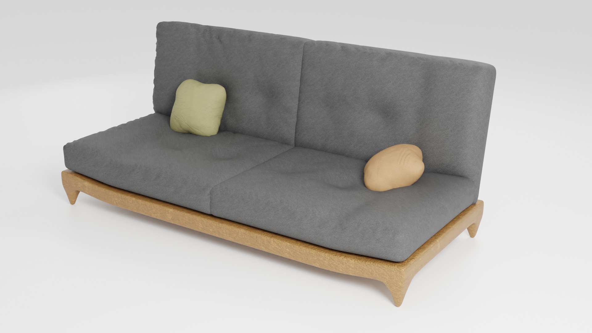 Compact stylish sofa in dark colors with soft upholstery 3D model_4