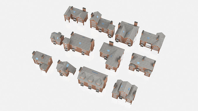 British House Design Collection - 12 Pieces 3D Model Pack 4