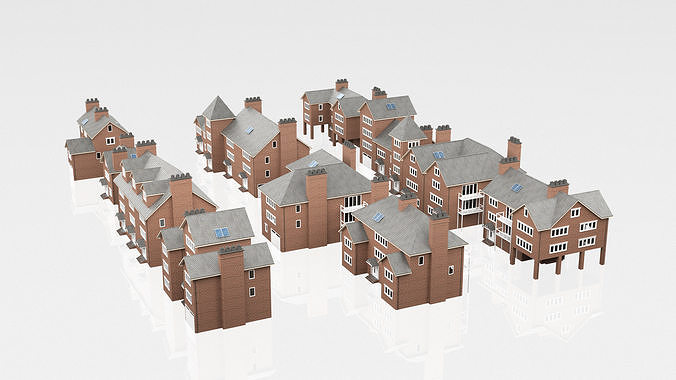British House Design Collection - 12 Pieces 3D Model Pack 3