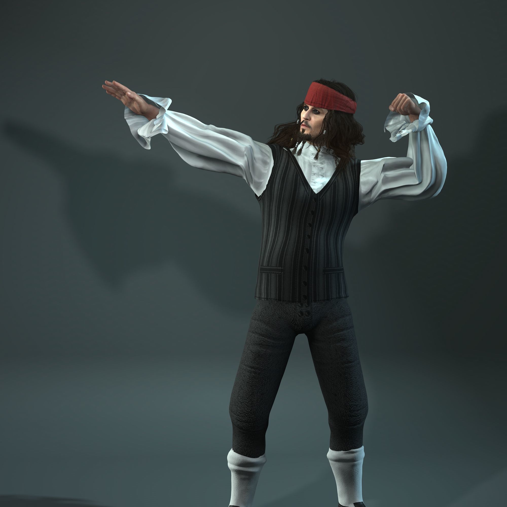 Johnny Depp 3D Model Low-poly 3D model Low-poly 3D model_9