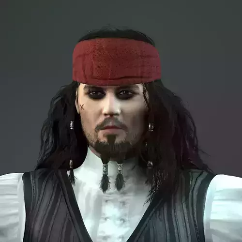 Johnny Depp 3D Model Low-poly 3D model Low-poly 3D model