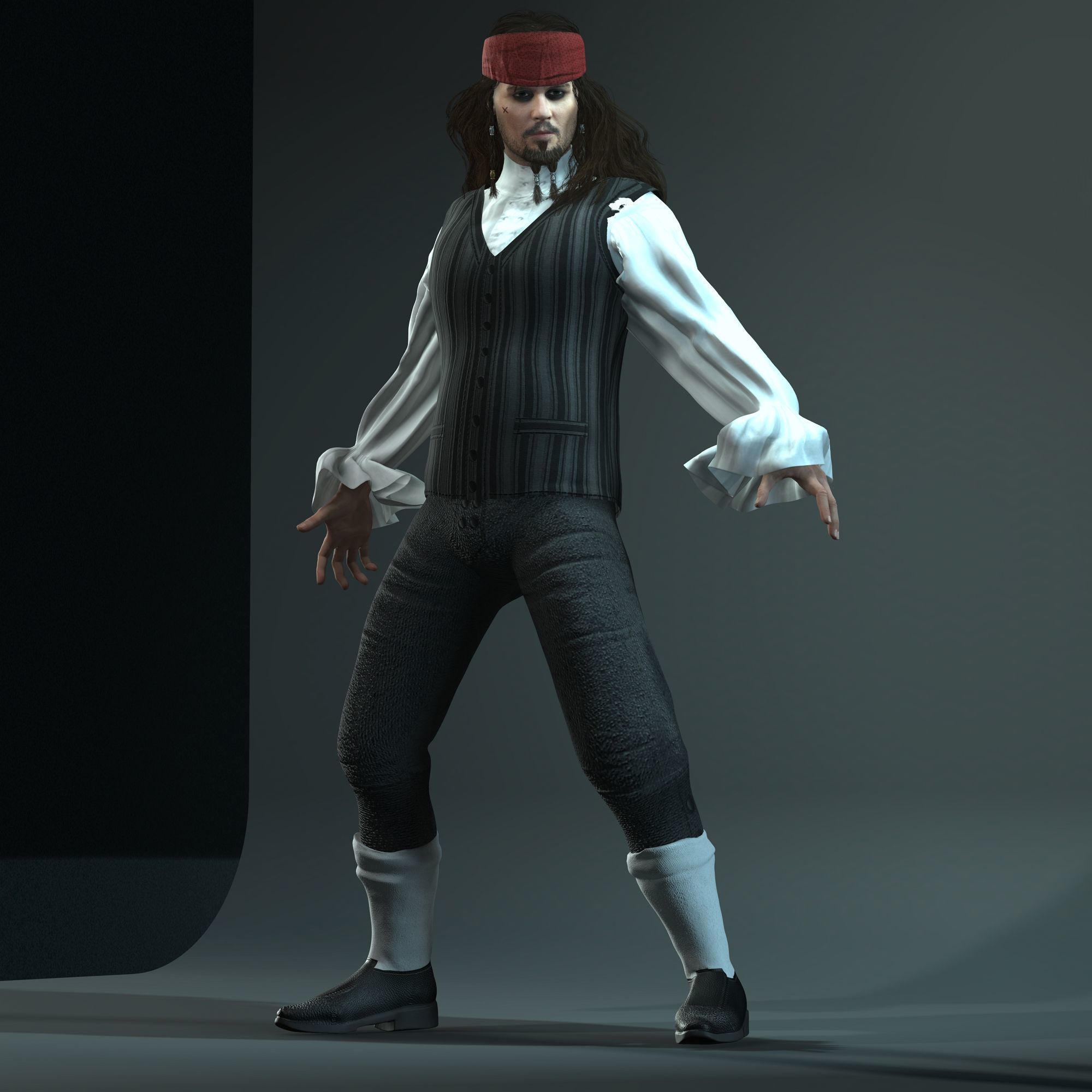 Johnny Depp 3D Model Low-poly 3D model Low-poly 3D model_10