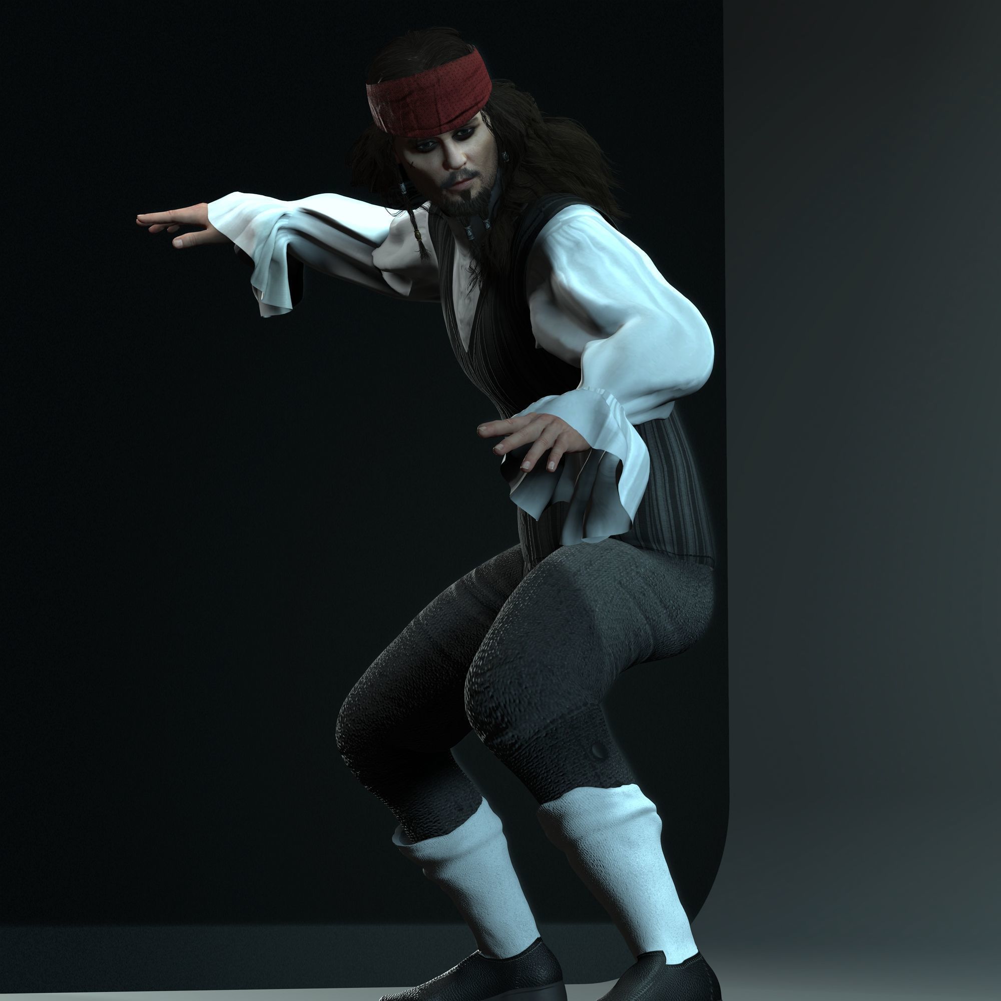 Johnny Depp 3D Model Low-poly 3D model Low-poly 3D model_7