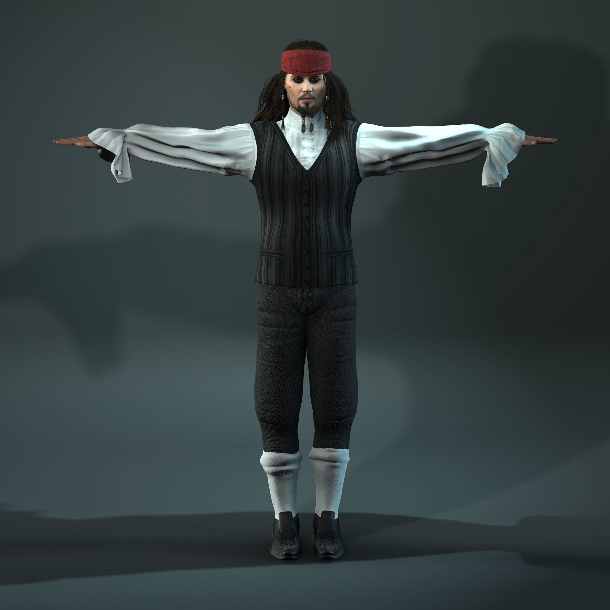 Johnny Depp 3D Model Low-poly 3D model Low-poly 3D model_5