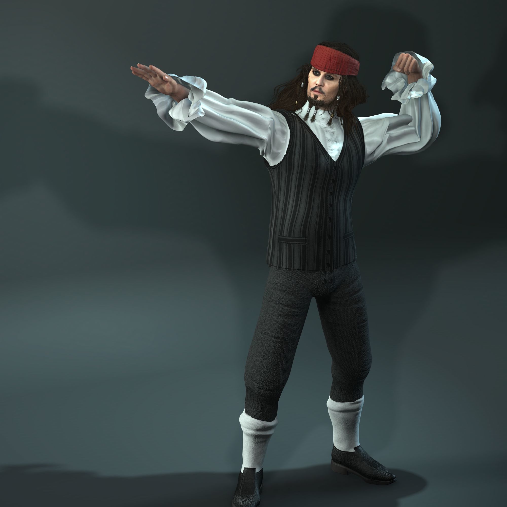 Johnny Depp 3D Model Low-poly 3D model Low-poly 3D model_6