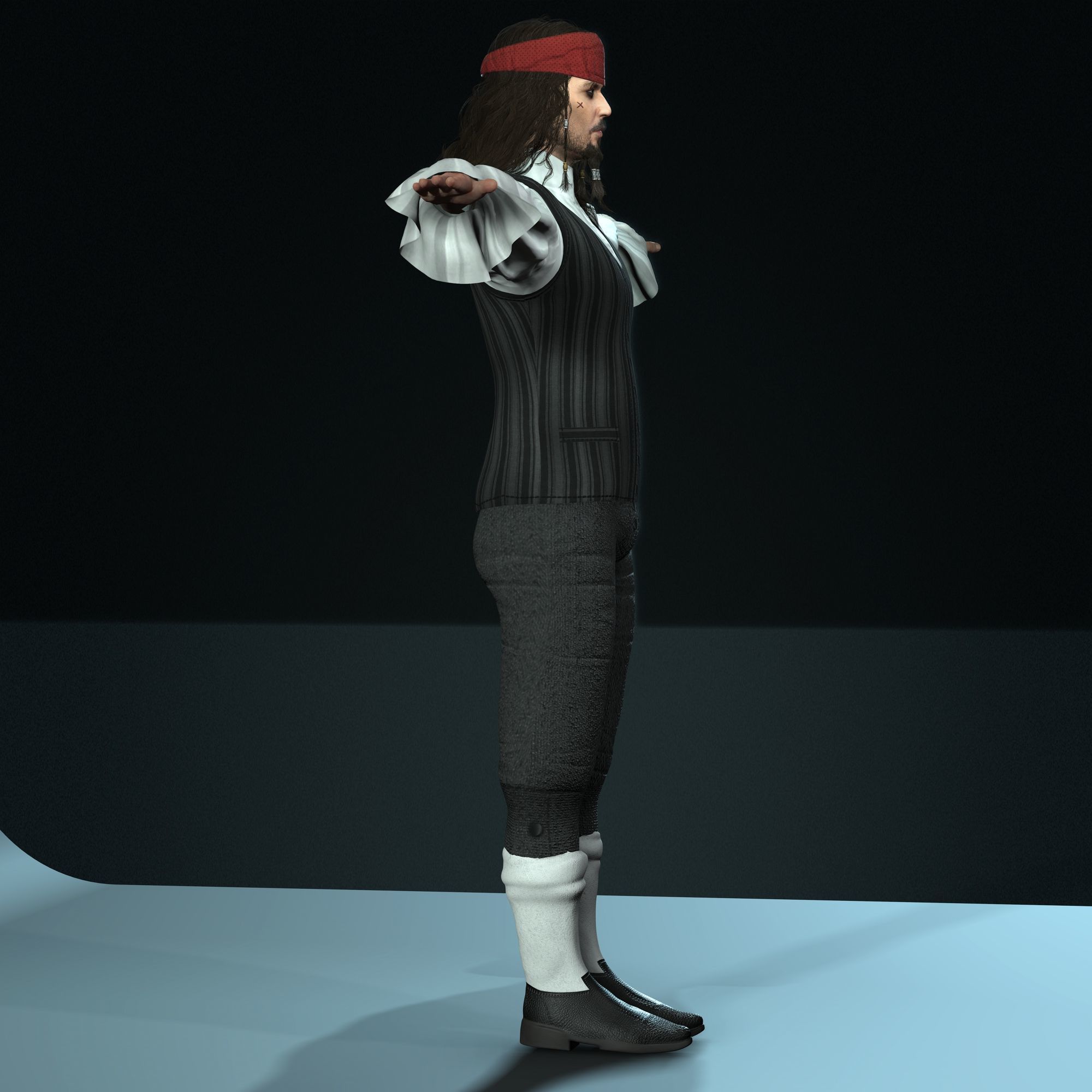 Johnny Depp 3D Model Low-poly 3D model Low-poly 3D model_11