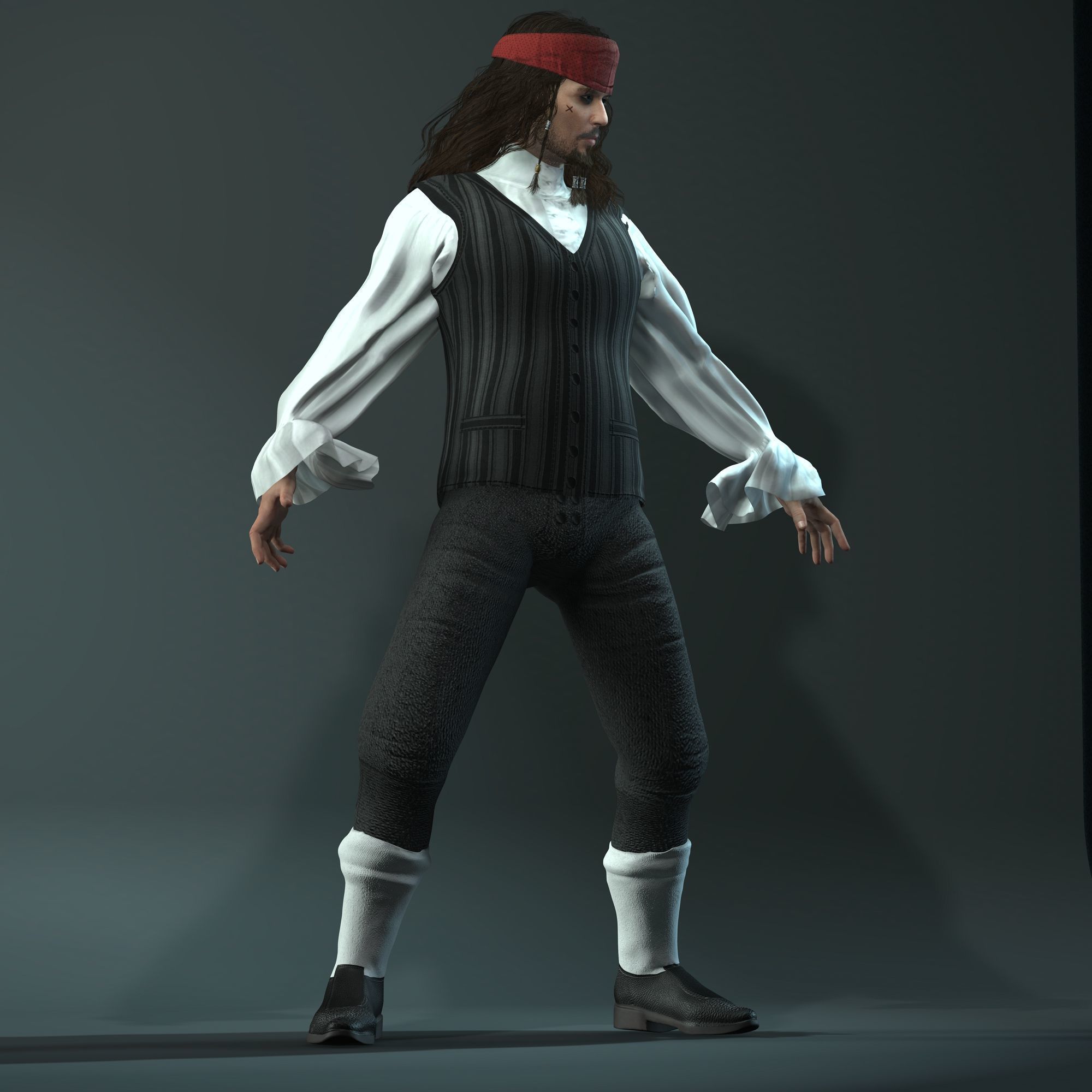 Johnny Depp 3D Model Low-poly 3D model Low-poly 3D model_12