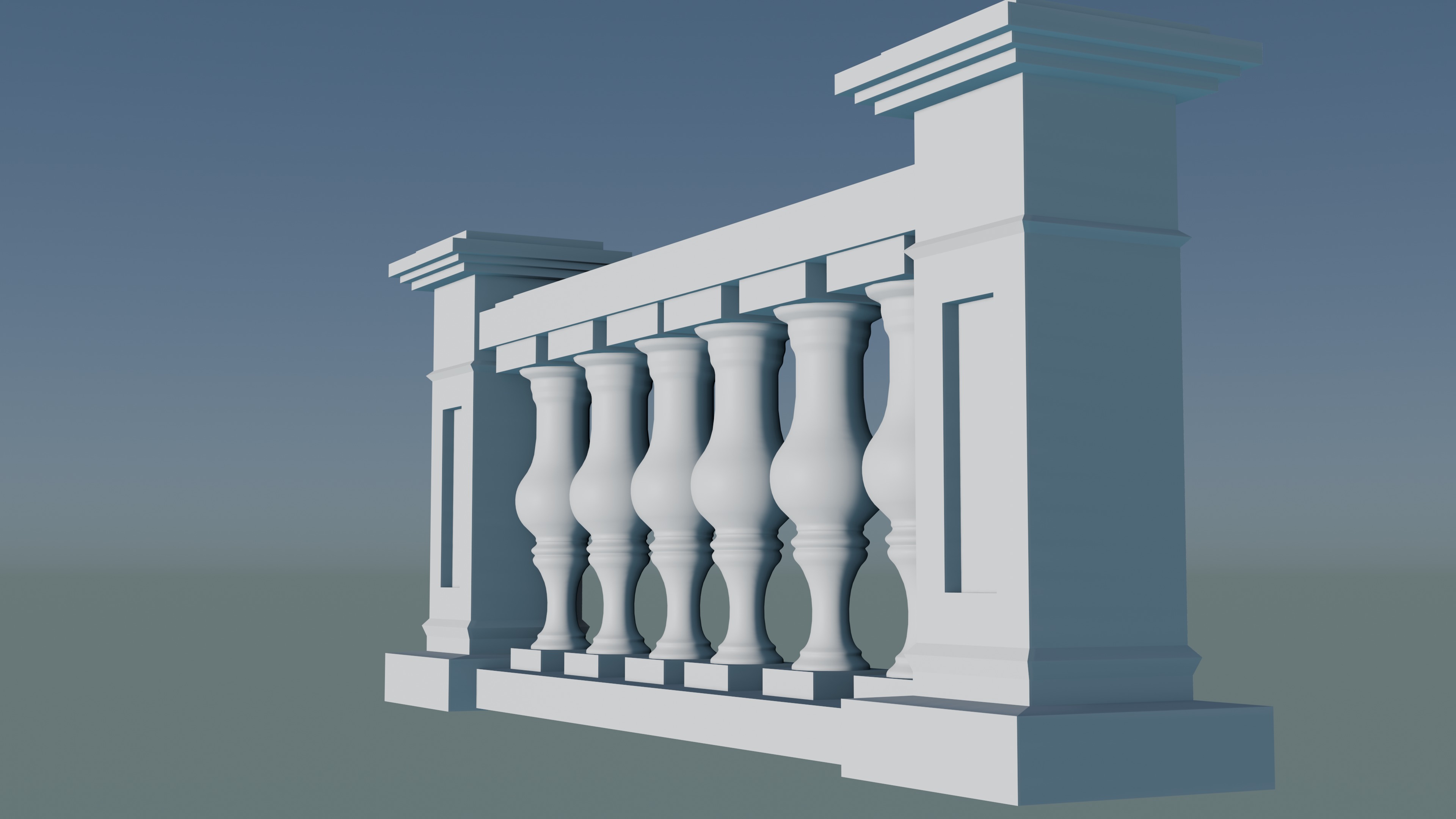 Concrete Balustrade 3D 3D print model_3