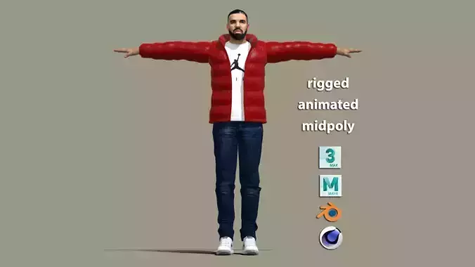  T-Pose Rigged Drake rapper