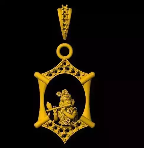 Krishna pendant 3dm file
