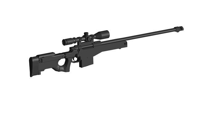 Accuracy International AWM sniper rifle 3D model