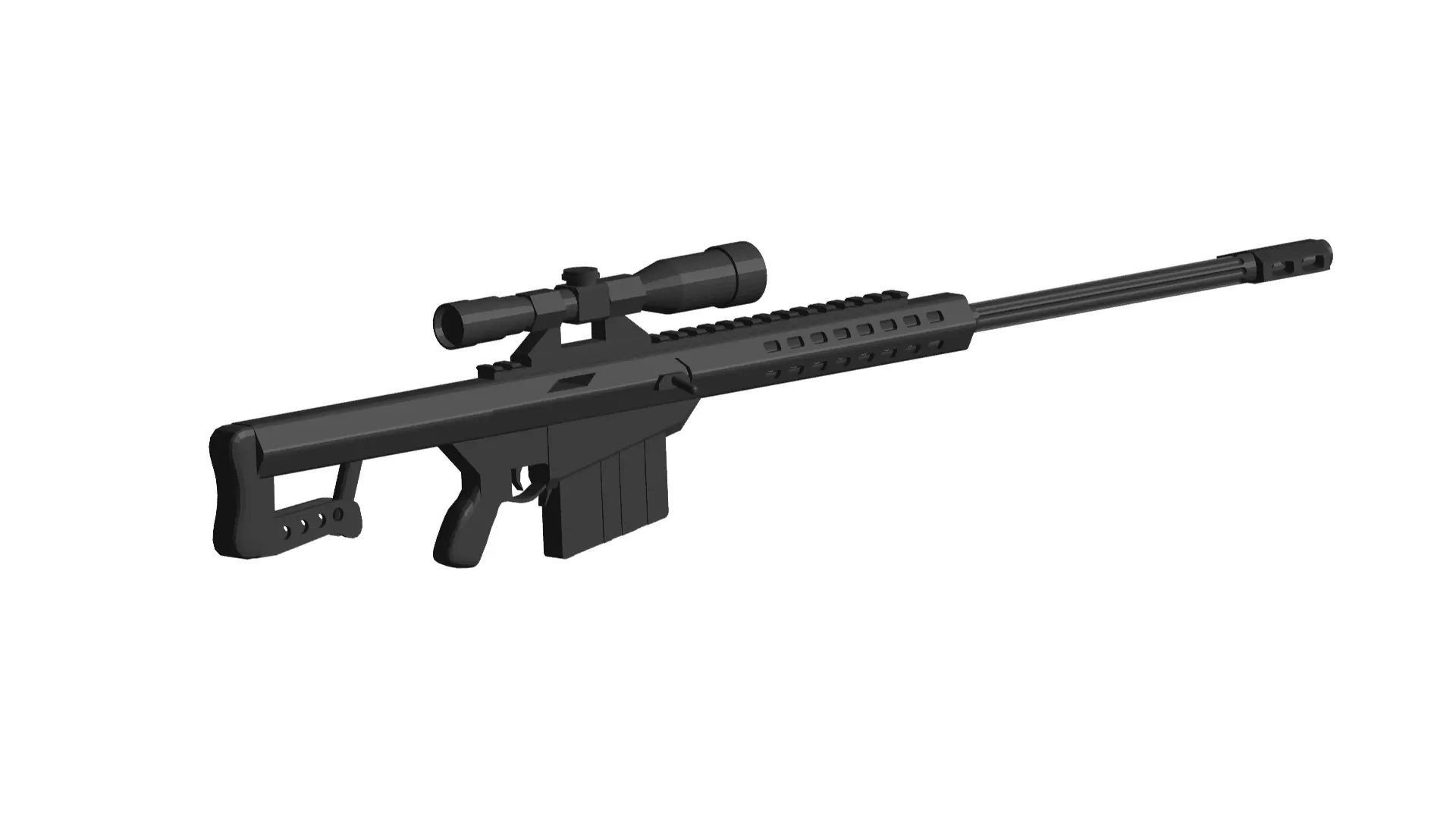 Barrett M82 sniper rifle 3D model