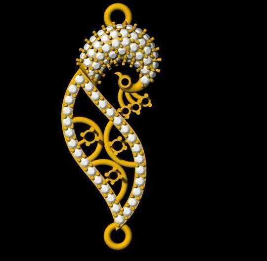 Peacock pendant 3dm file 3D print model_0