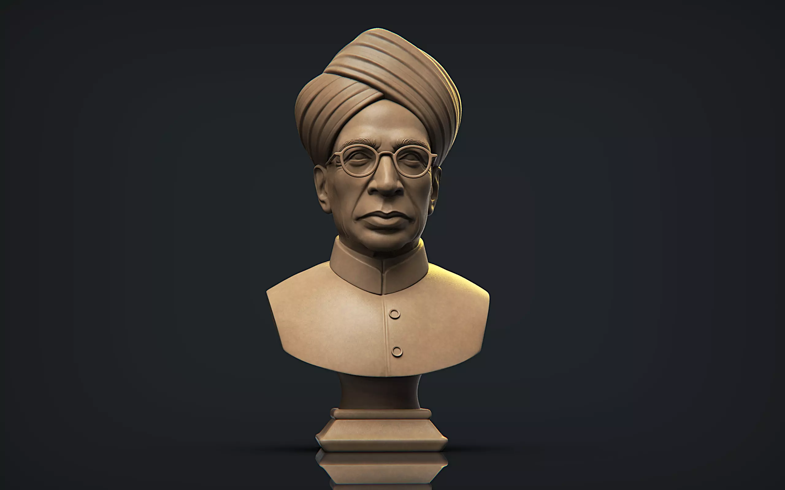 Sarvepalli Radhakrishnan Bust 3D print model_0