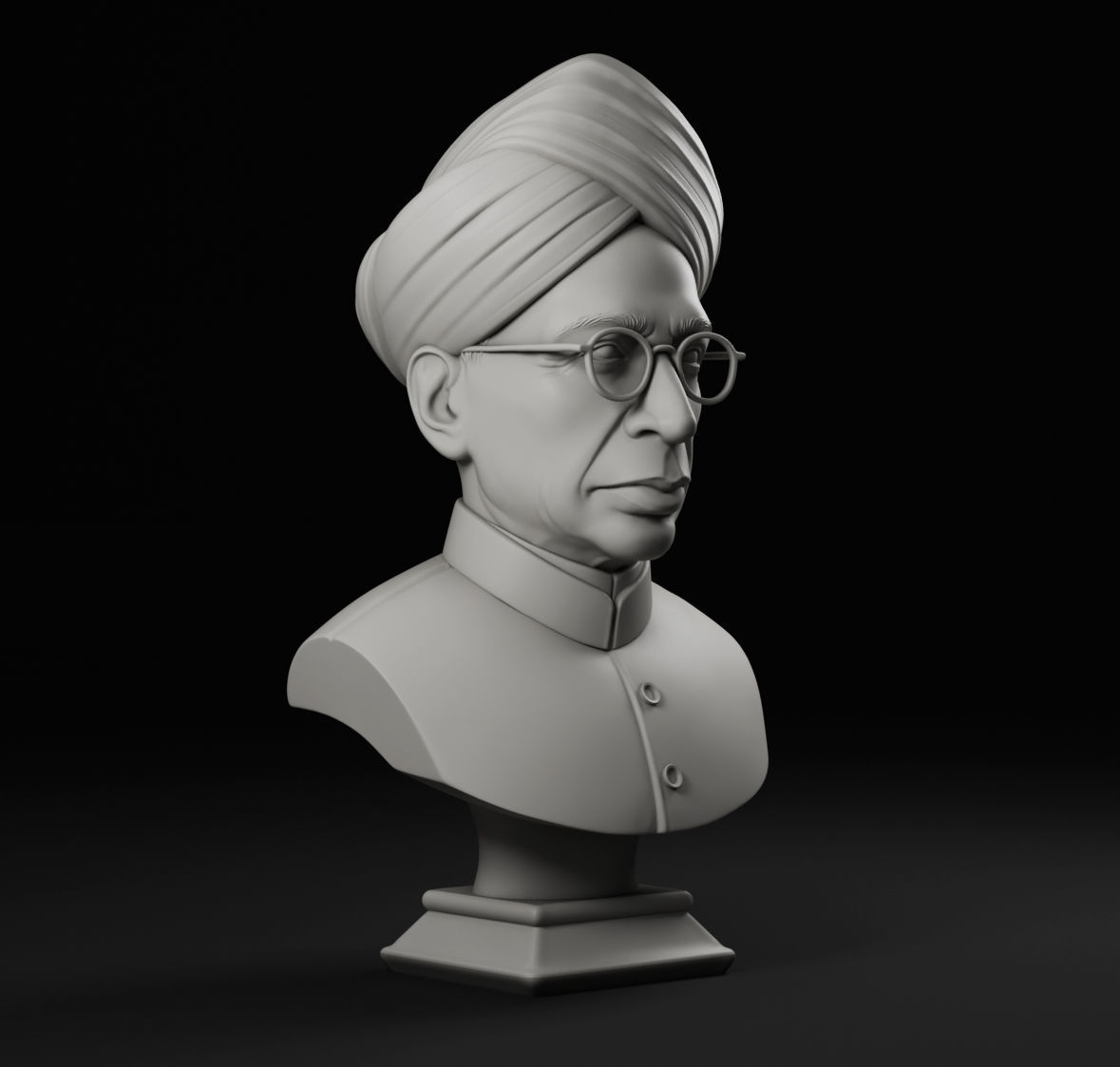 Sarvepalli Radhakrishnan Bust 3D print model_4
