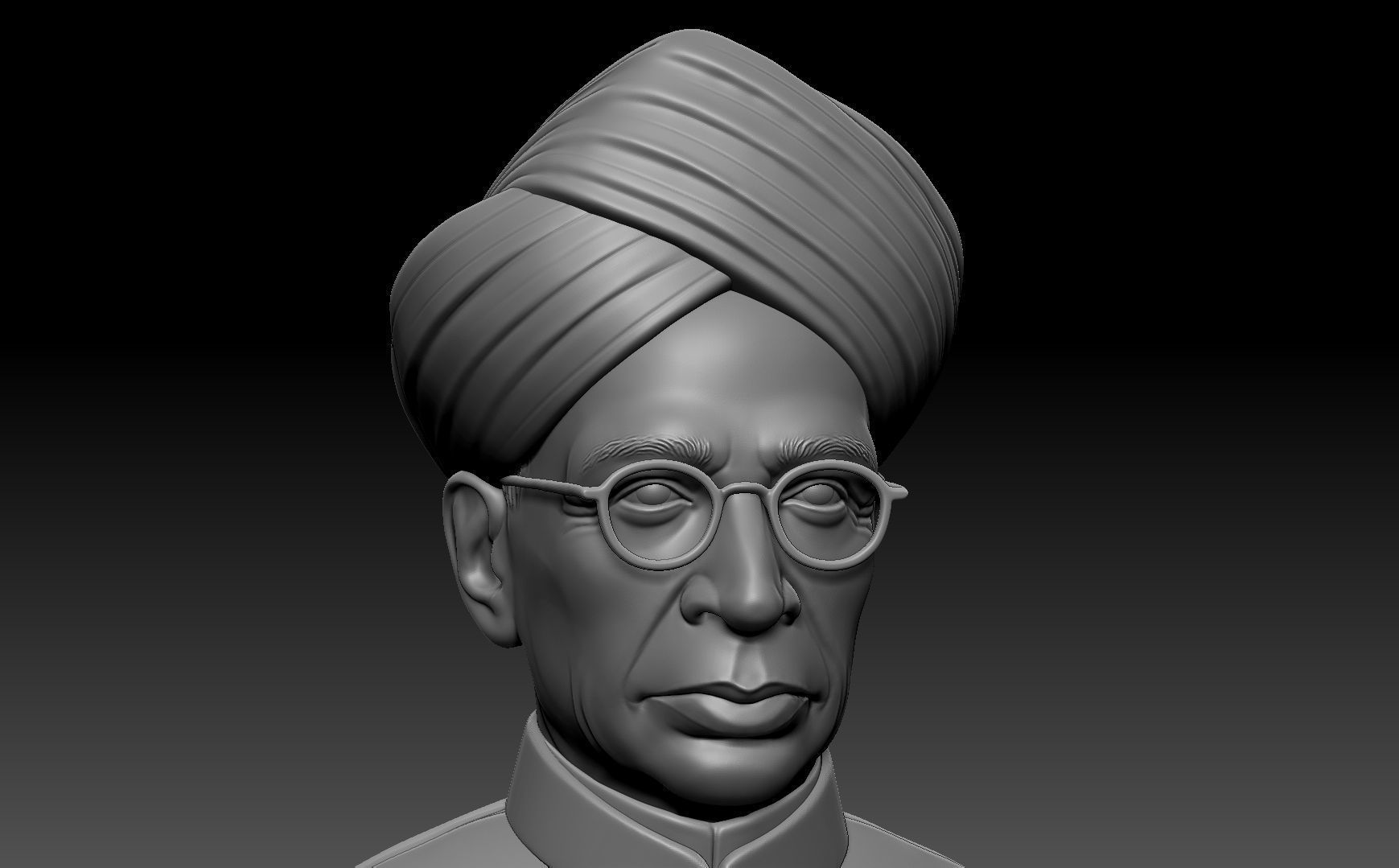 Sarvepalli Radhakrishnan Bust 3D print model_13
