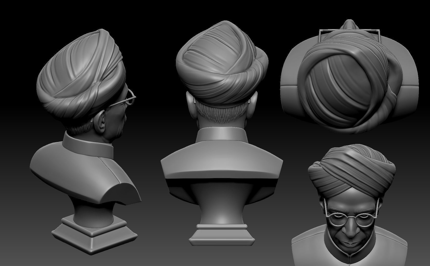 Sarvepalli Radhakrishnan Bust 3D print model_14