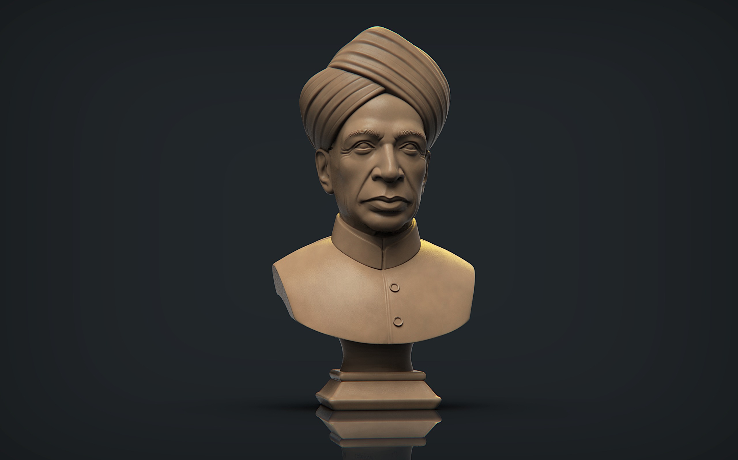 Sarvepalli Radhakrishnan Bust 3D print model_2