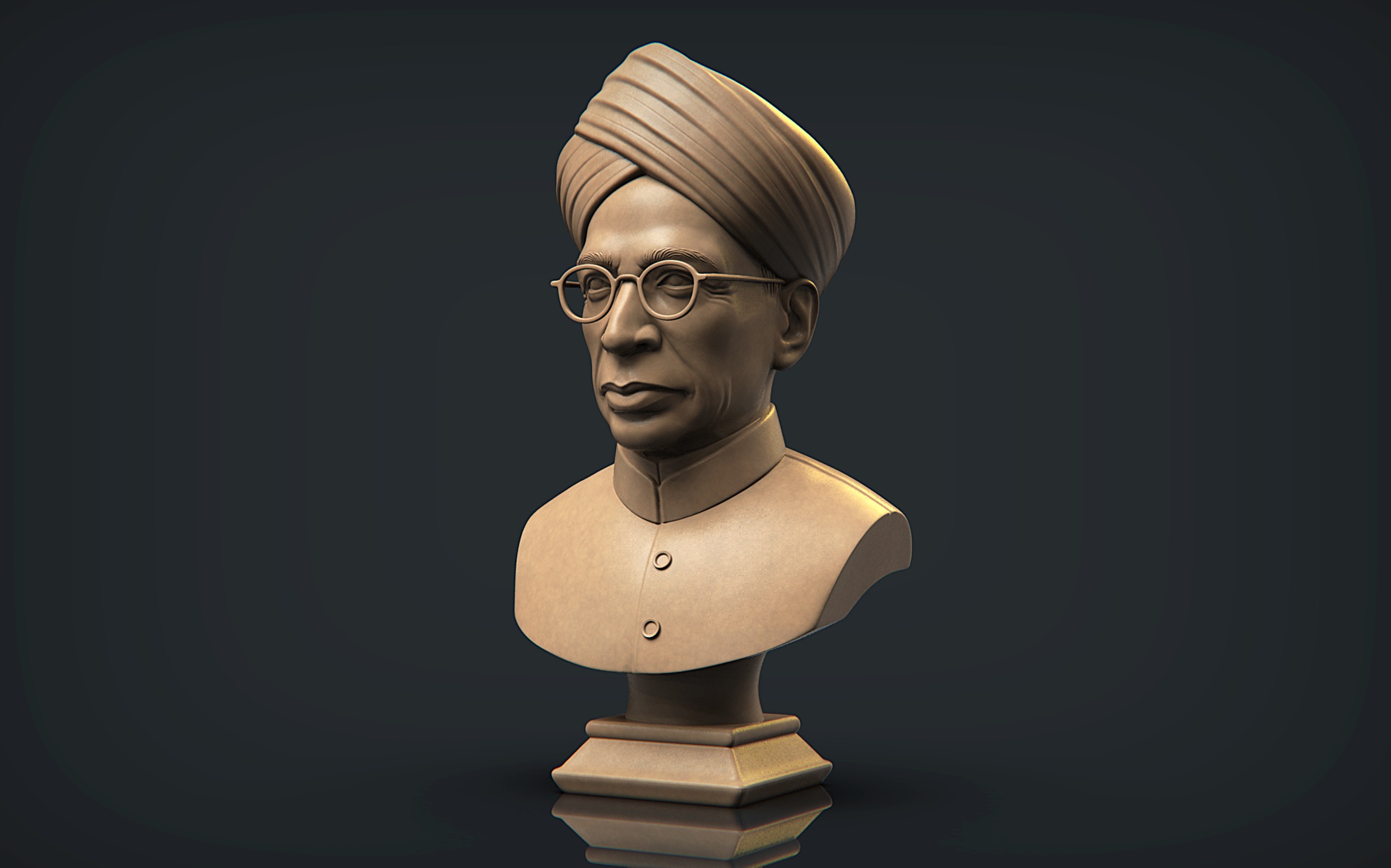 Sarvepalli Radhakrishnan Bust 3D print model_1