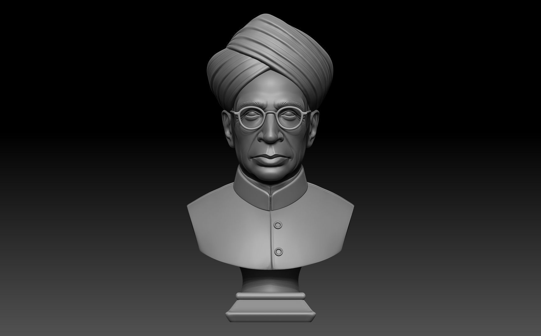 Sarvepalli Radhakrishnan Bust 3D print model_10
