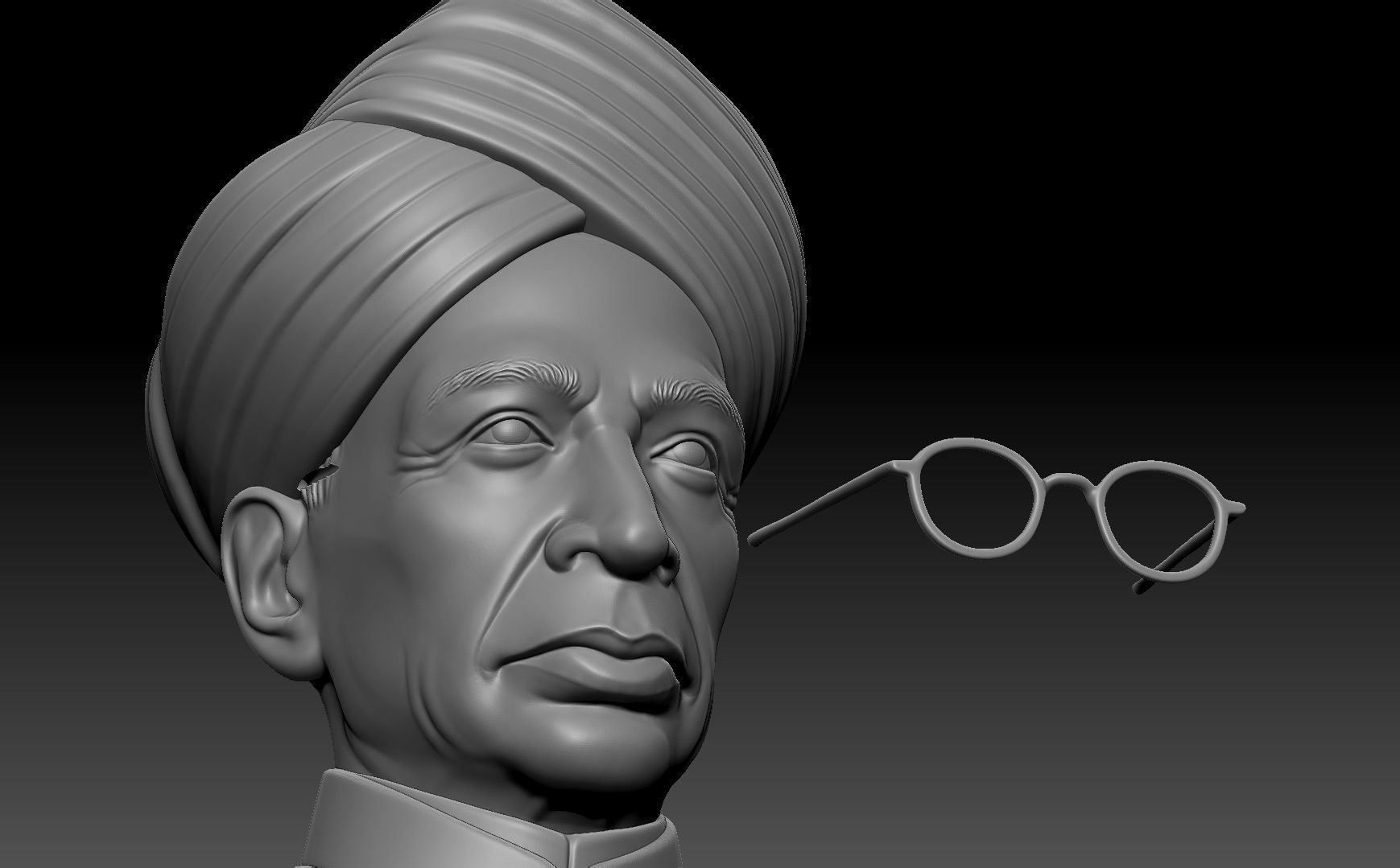 Sarvepalli Radhakrishnan Bust 3D print model_17